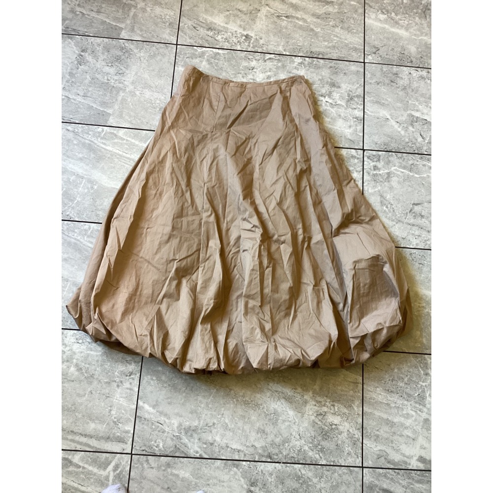 Edit by Nine Tan Khaki Bubble Hem Maxi Skirt Cotton Blend Style TS5827 Size L